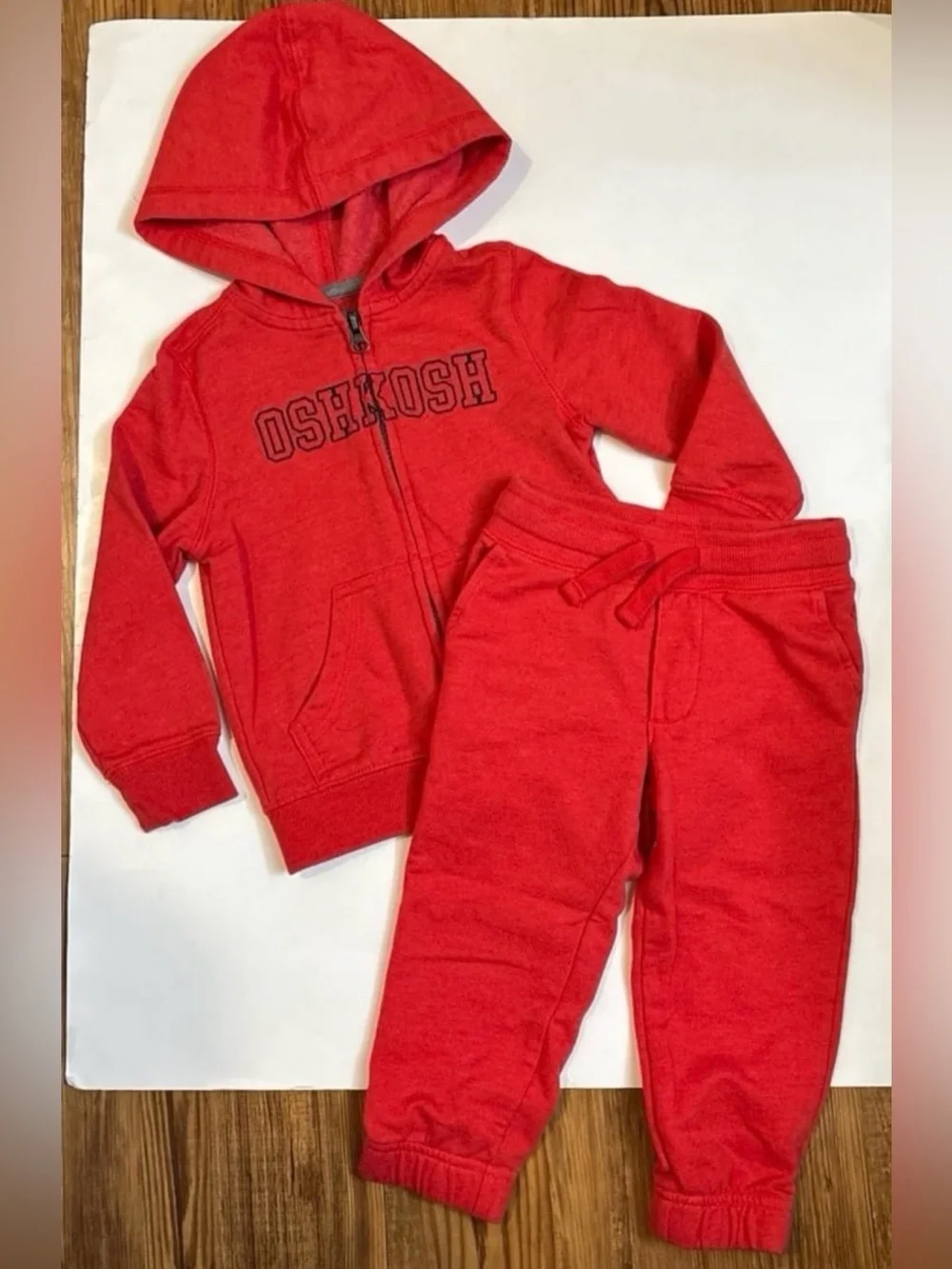 OshKosh B'gosh Red Zip Hoodie & Jogger Set